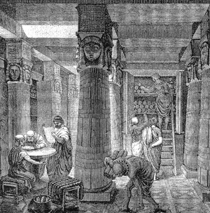 An artist's rendition of the Library of Alexandria